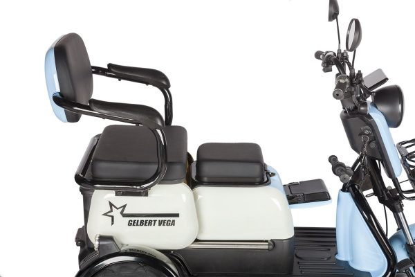 Пассажирский электротрицикл Rutrike (Рутрайк) Gelbert Vega 48V/60V 600Вт Фиолетовый | Мототека