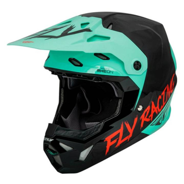 Шлем мото кроссовый FLY RACING (Флай Рейсинг) FORMULA CP S.E. Rave черный/бирюзовый/красный S